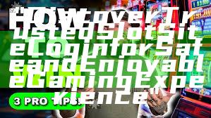 "Discover Trusted Slot Site Login for Safe and Enjoyable Gaming Experience"